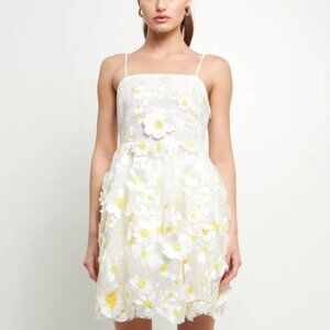 Floral Embroidered Mini Dress - SMALL